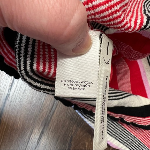 🆕 ANN TAYLOR STRIPED SWEATER PENCIL SKIRT IN BRIGHT SCARLET SZ LG - Picture 5 of 6